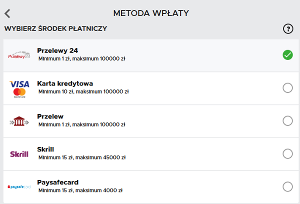 obstawianie meczy - metody wpłaty w Betclic