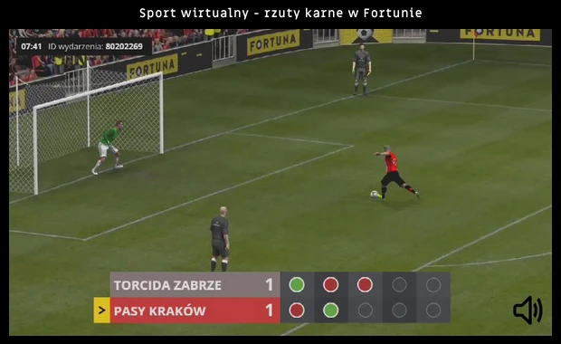 rzuty karne w Fortunie (sport wirtualny)